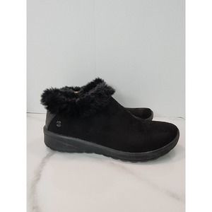 BZees Black Suede & Faux Fur Bootie Women's Size 11 M